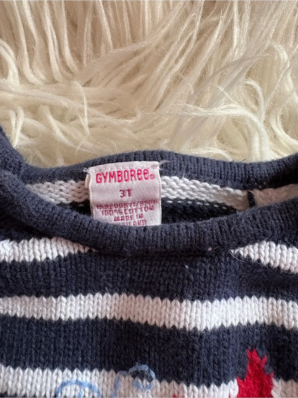 Gymboree Vintage 2003 Whale Watching Striped Knit Sweater 3T